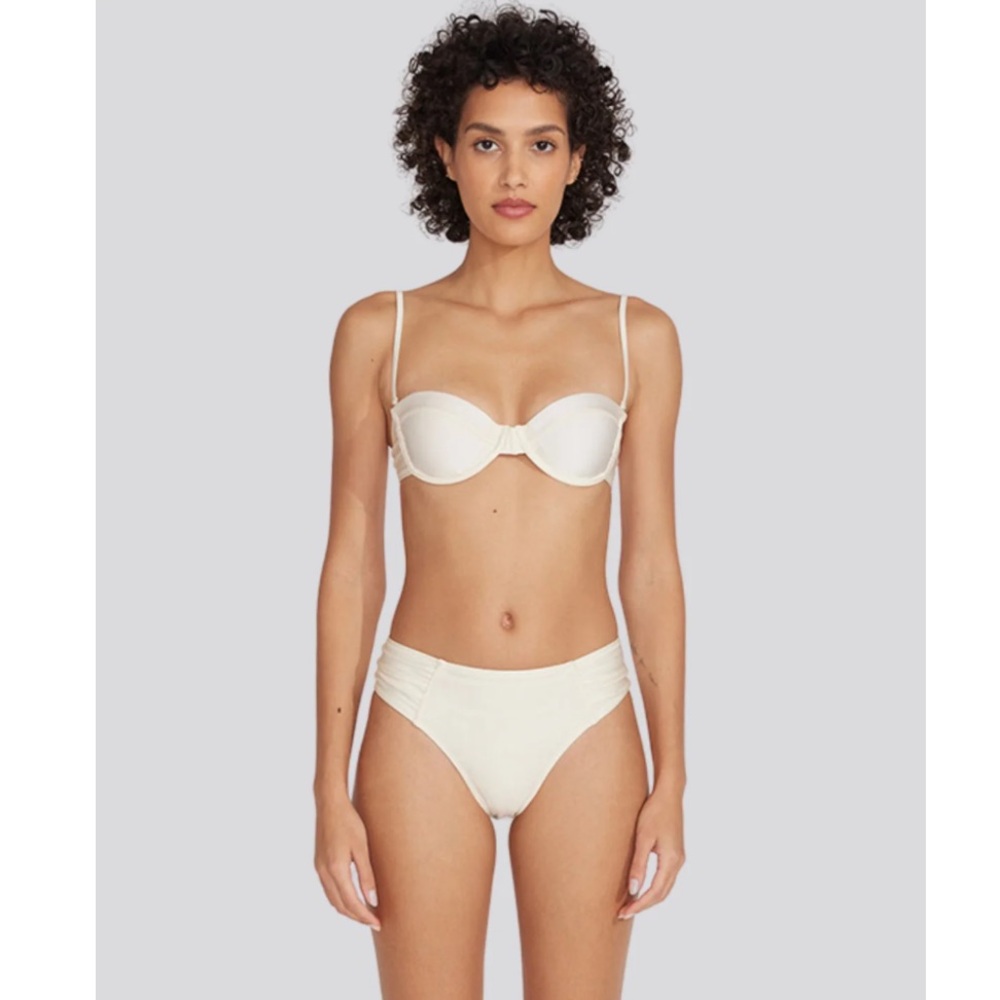 NWT Solid & Striped Cream Bikini Set